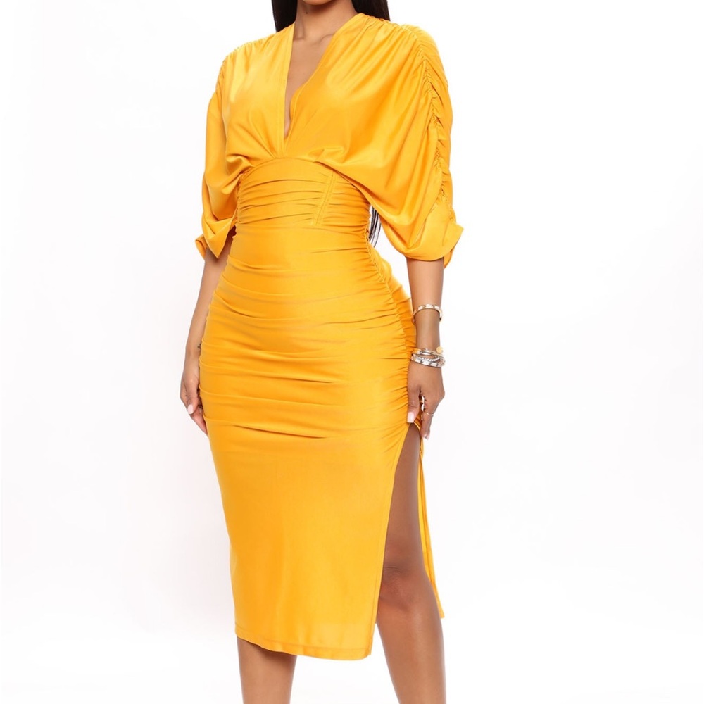 Mandy Ruched Midi Dress